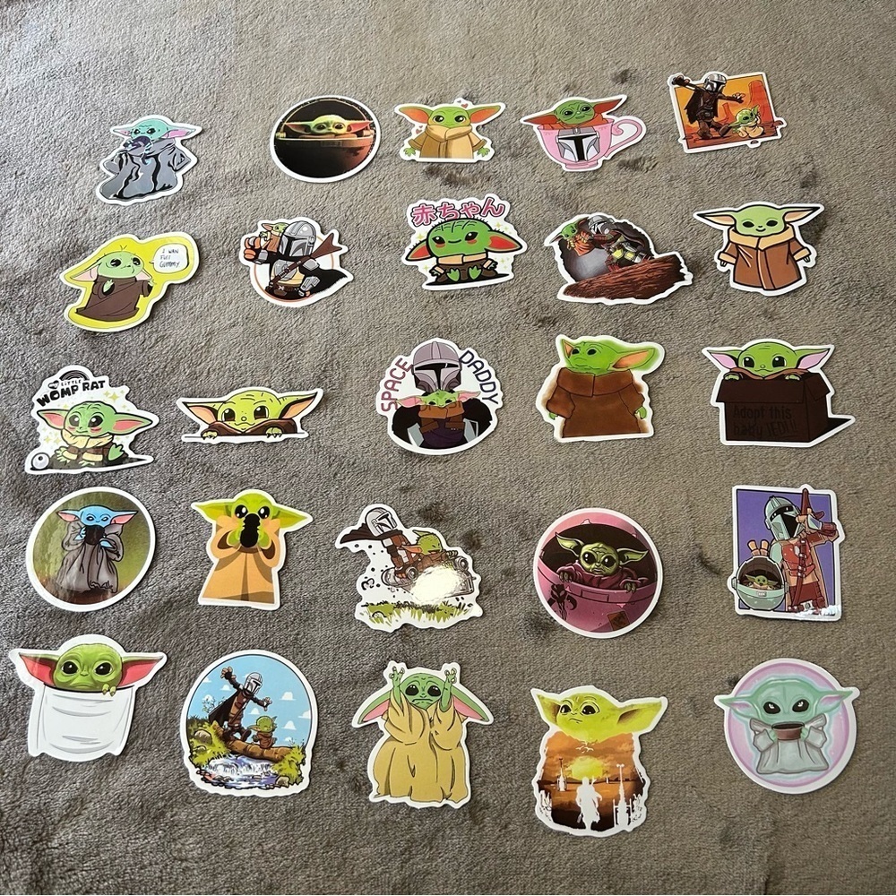Star Wars Baby Yoda 25 No Repeat Stickers